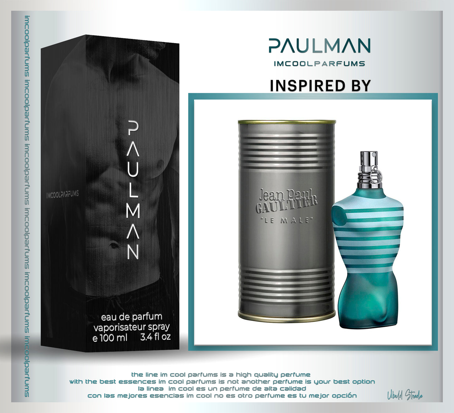 IMCOOLPARFUMS PAULMAN EAU DE TOILETTE inspired by “LE MALE” JEAN PAUL GAULTIER
