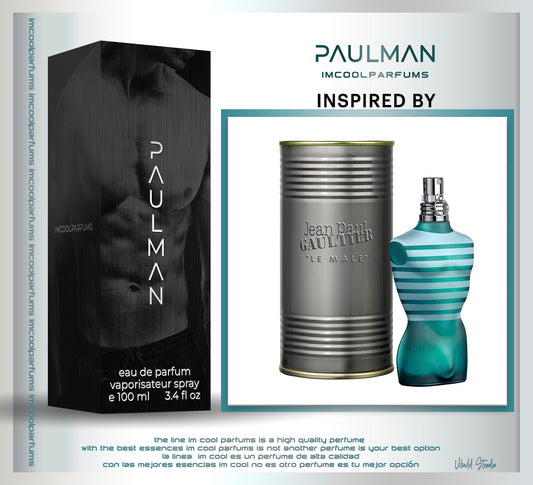 IMCOOLPARFUMS PAULMAN EAU DE TOILETTE inspired by “LE MALE” JEAN PAUL GAULTIER
